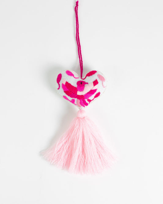 Ornate Heart Tassel Bag Charm