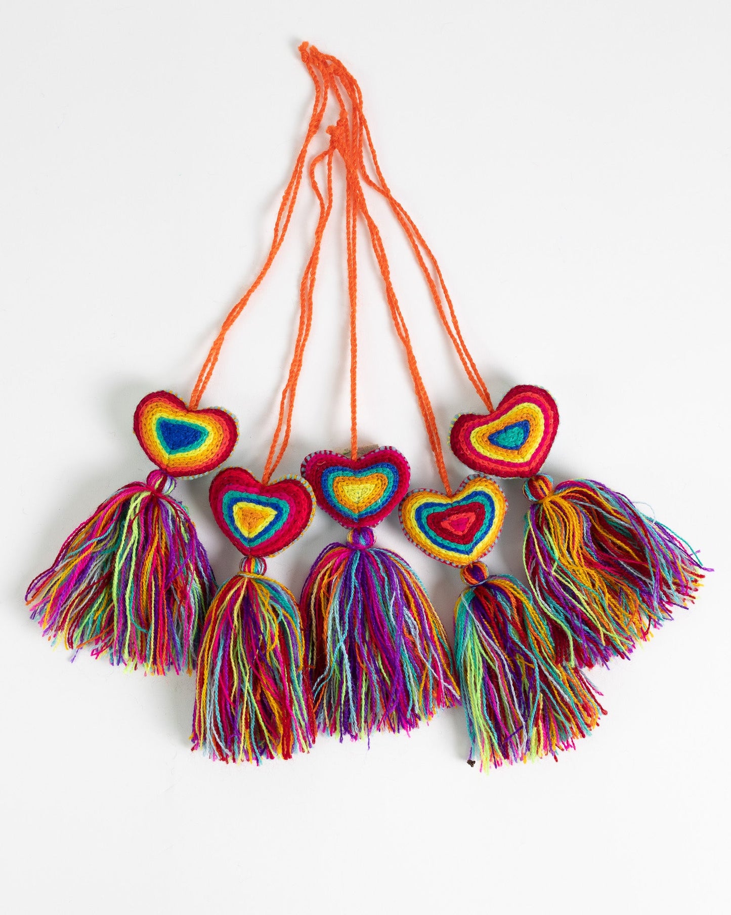 Mini Rainbow Heart Tassel Bag Charm