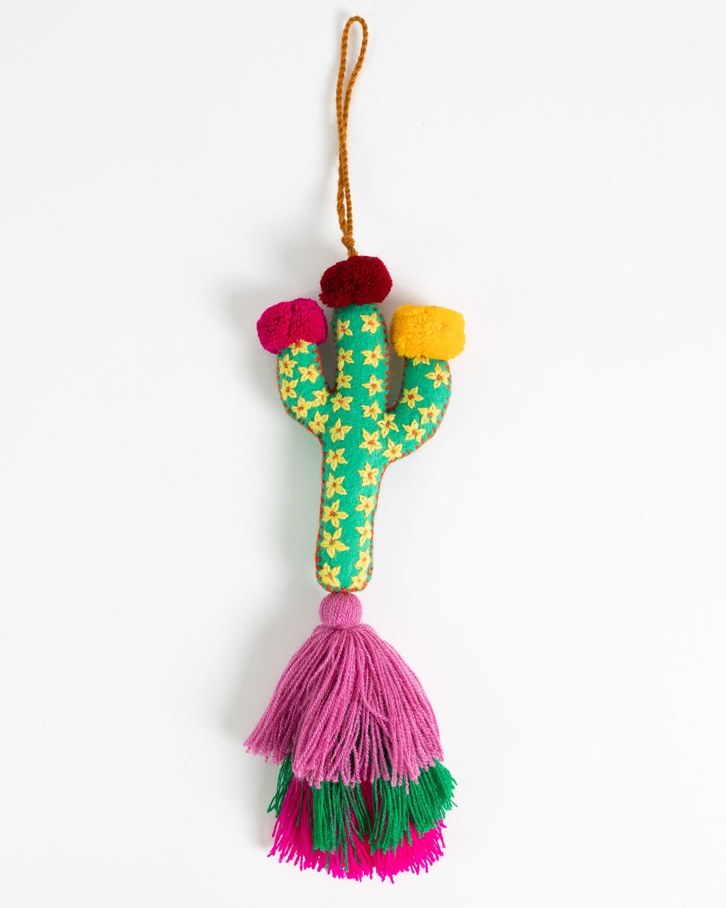 Large Saguaro Cactus Tassel Bag Charm
