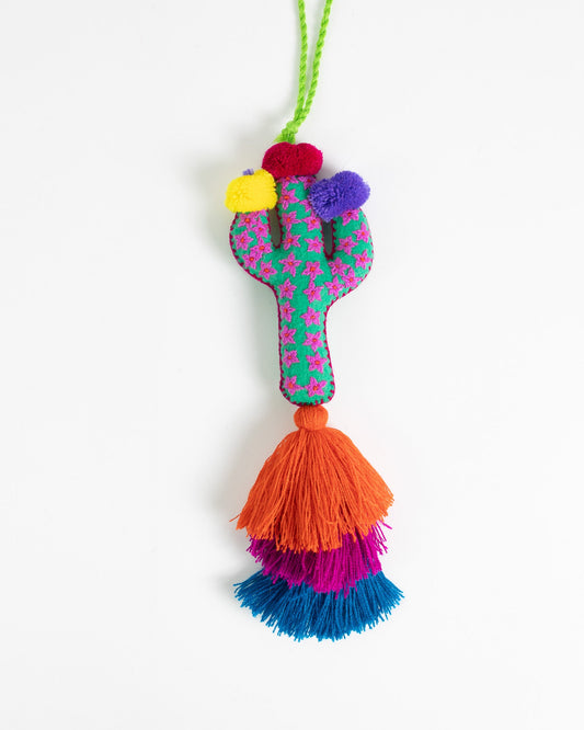 Large Saguaro Cactus Tassel Bag Charm