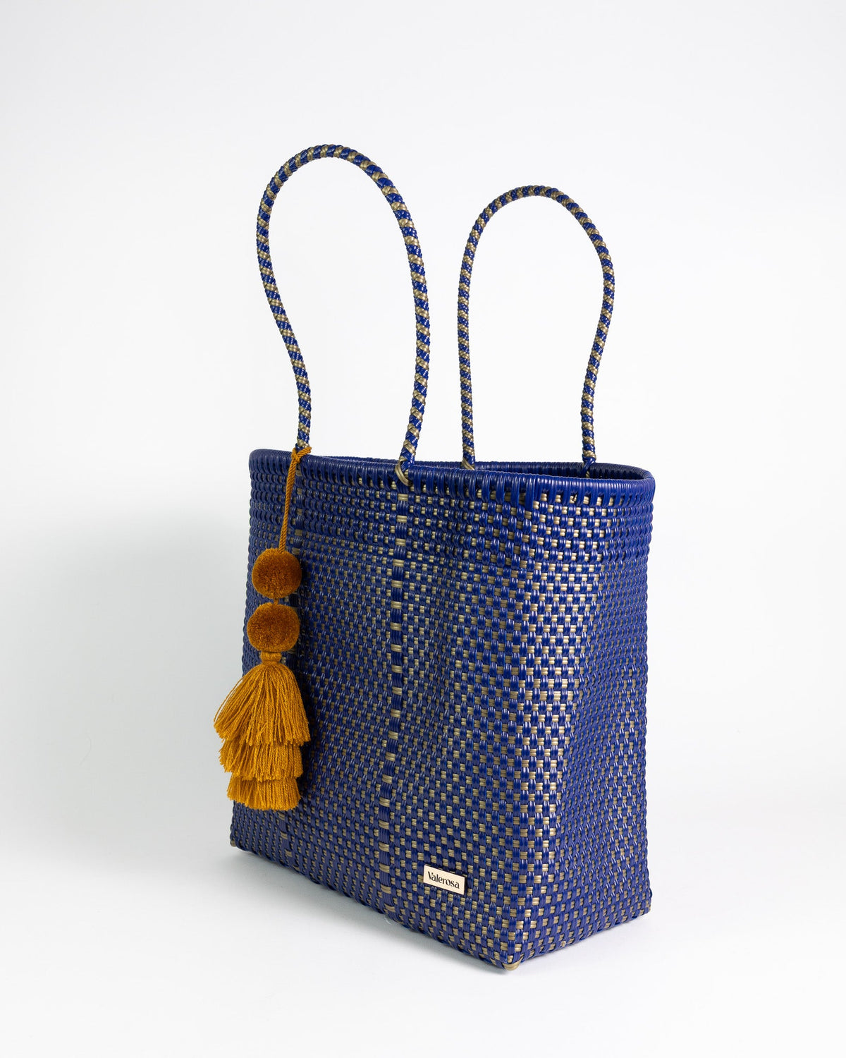 Navy and Gold Checkered Playera Tote