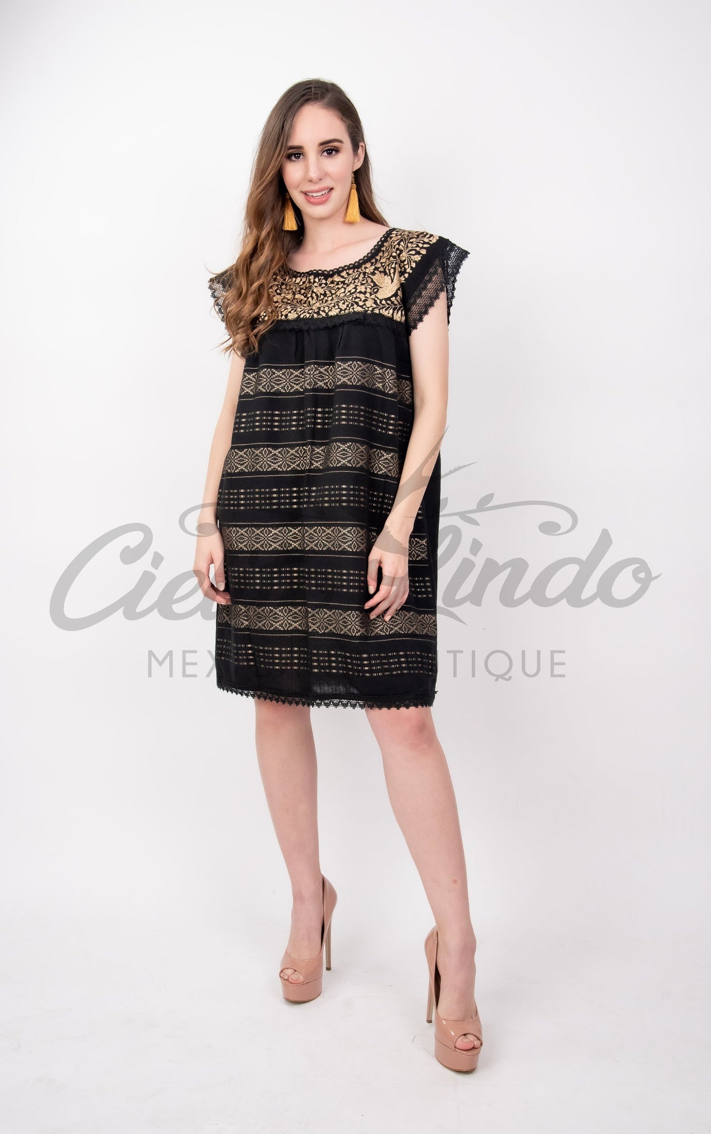 Oaxaca Black Loomed Dress