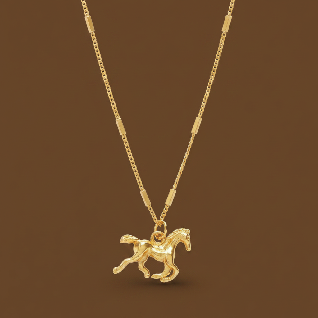 Mi Padre Necklace Gold Plated - Collar Caballo