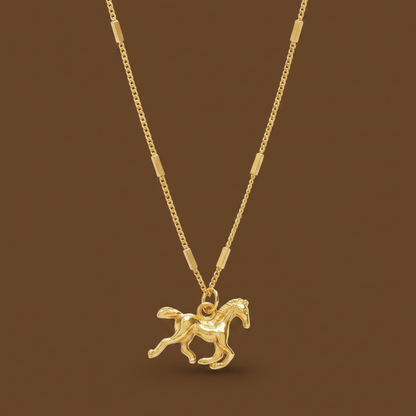 Mi Padre Necklace Gold Plated - Collar Caballo
