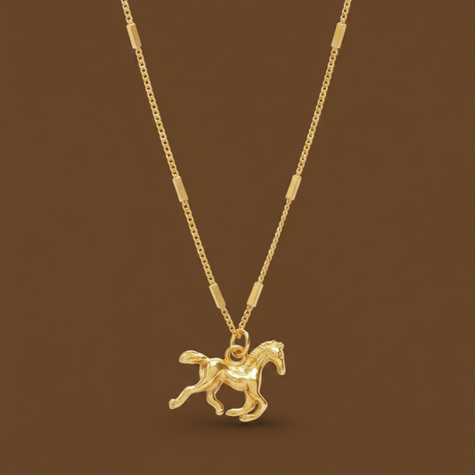 Mi Padre Necklace Gold Plated - Collar Caballo
