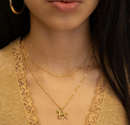 Mi Padre Necklace Gold Plated - Collar Caballo