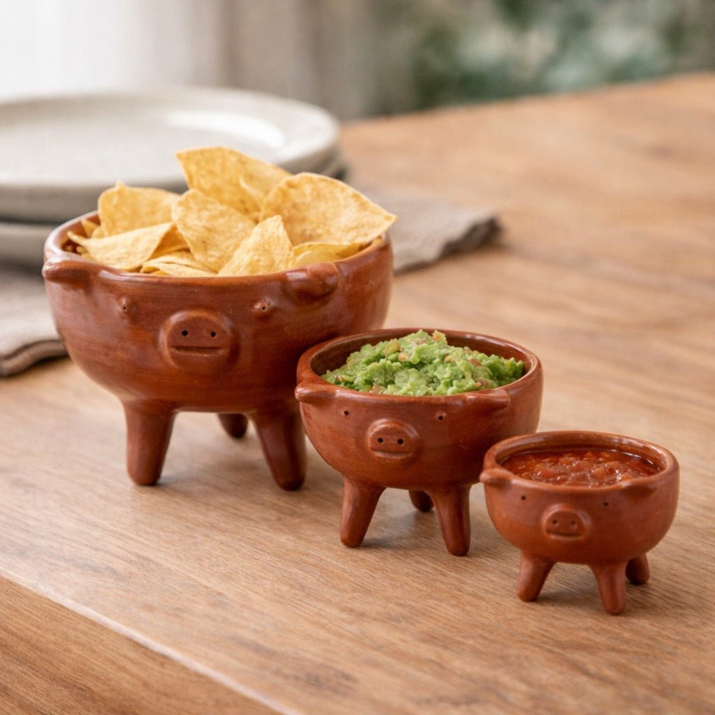 Oaxaca Red Clay Pig Bowl - Marranito Barro
