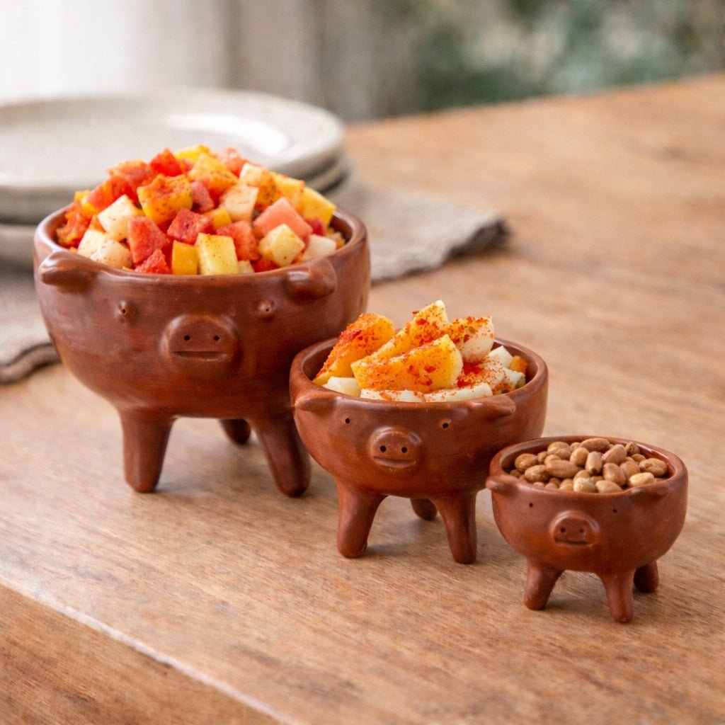 Oaxaca Red Clay Pig Bowl - Marranito Barro