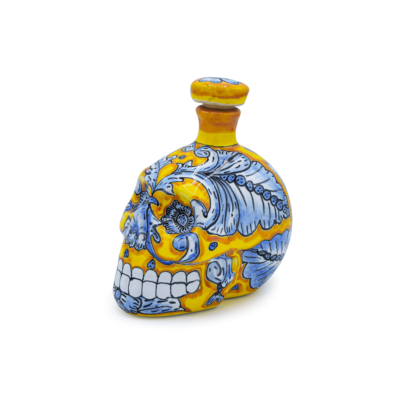 Mexican Large Skull Bottle Ceramic - Licorera Calavera