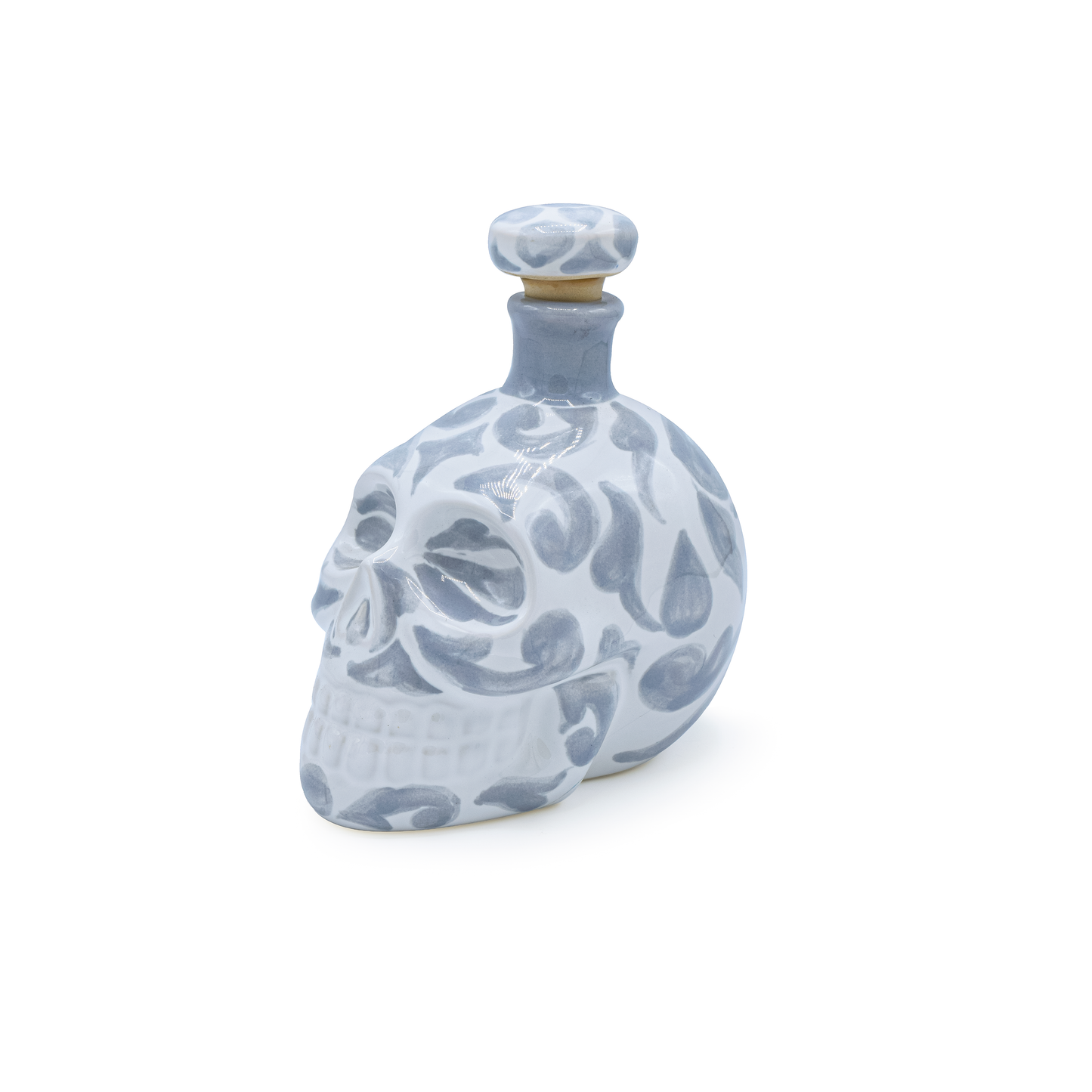 Mexican Large Skull Bottle Ceramic - Licorera Calavera