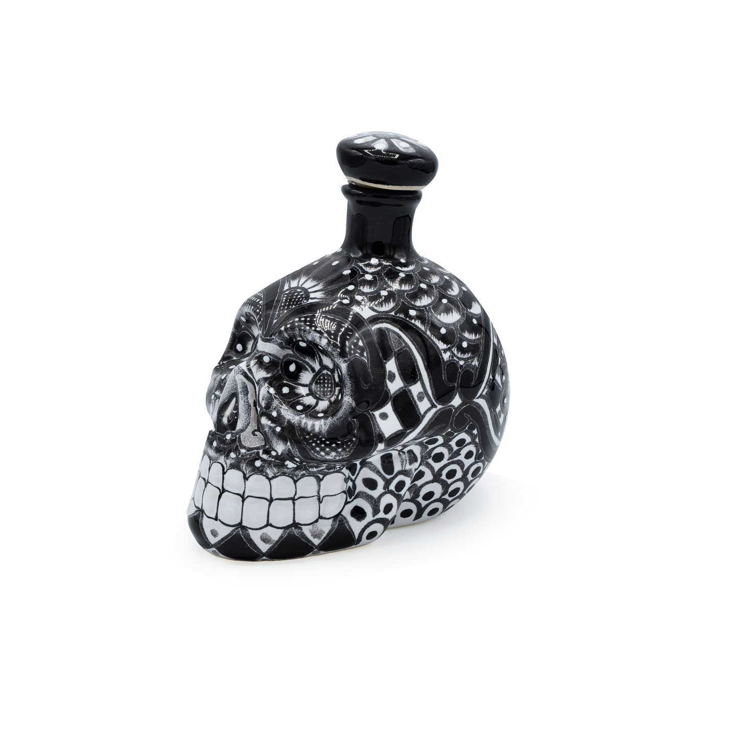 Mexican Large Skull Bottle Ceramic - Licorera Calavera