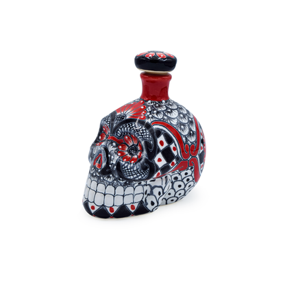 Mexican Large Skull Bottle Ceramic - Licorera Calavera