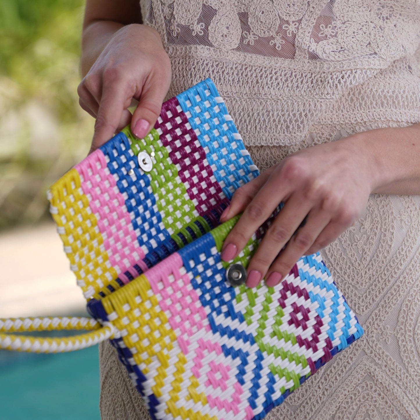 Handwoven Recycled Plastic Wristlet