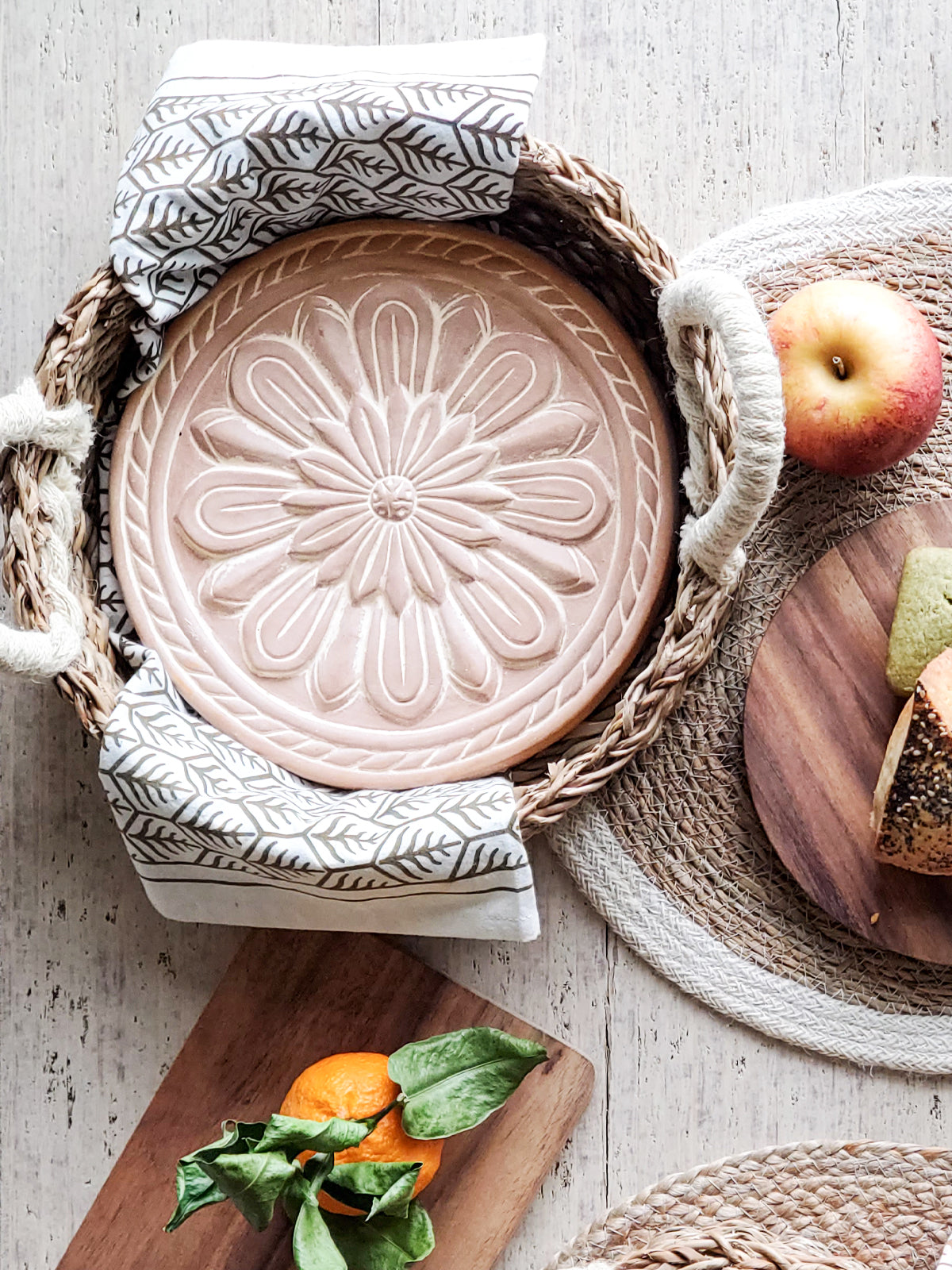 Tortilla Warmer & Basket Gift Set  Vintage Flower - Tortillero