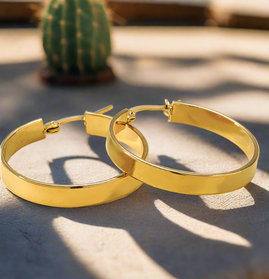 Esa Chica Hoops Gold Plated - Aretes Argolla