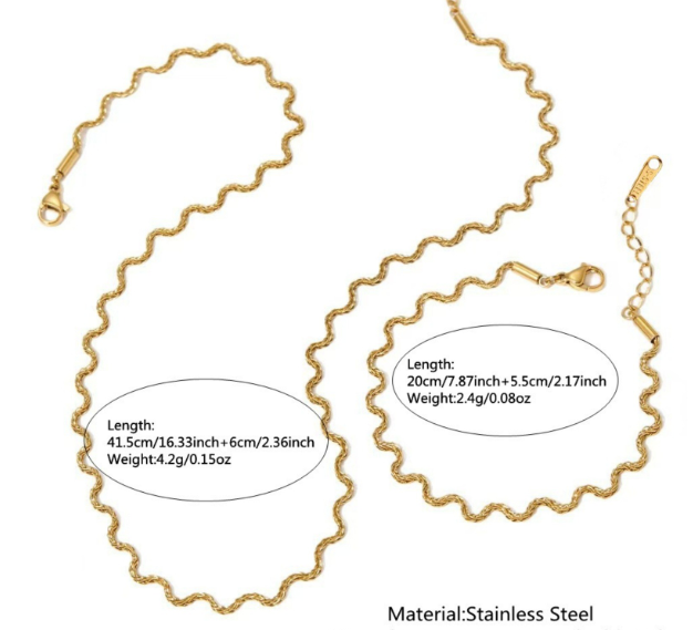 La Apuesta Necklace and Bracelet Gold Plated - Set Pulcera y Collar