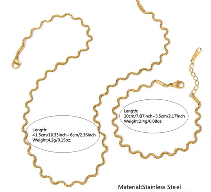 La Apuesta Necklace and Bracelet Gold Plated - Set Pulcera y Collar