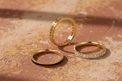 El Imperio Ring Stack Size 8 Gold Plated - Conjunto de Anillos