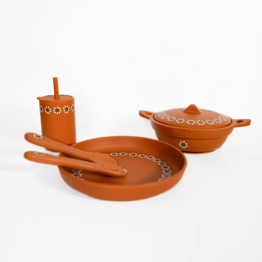 Mexican Clay Plate Baby Mexican Inspired Silicone Barro Meal Set
