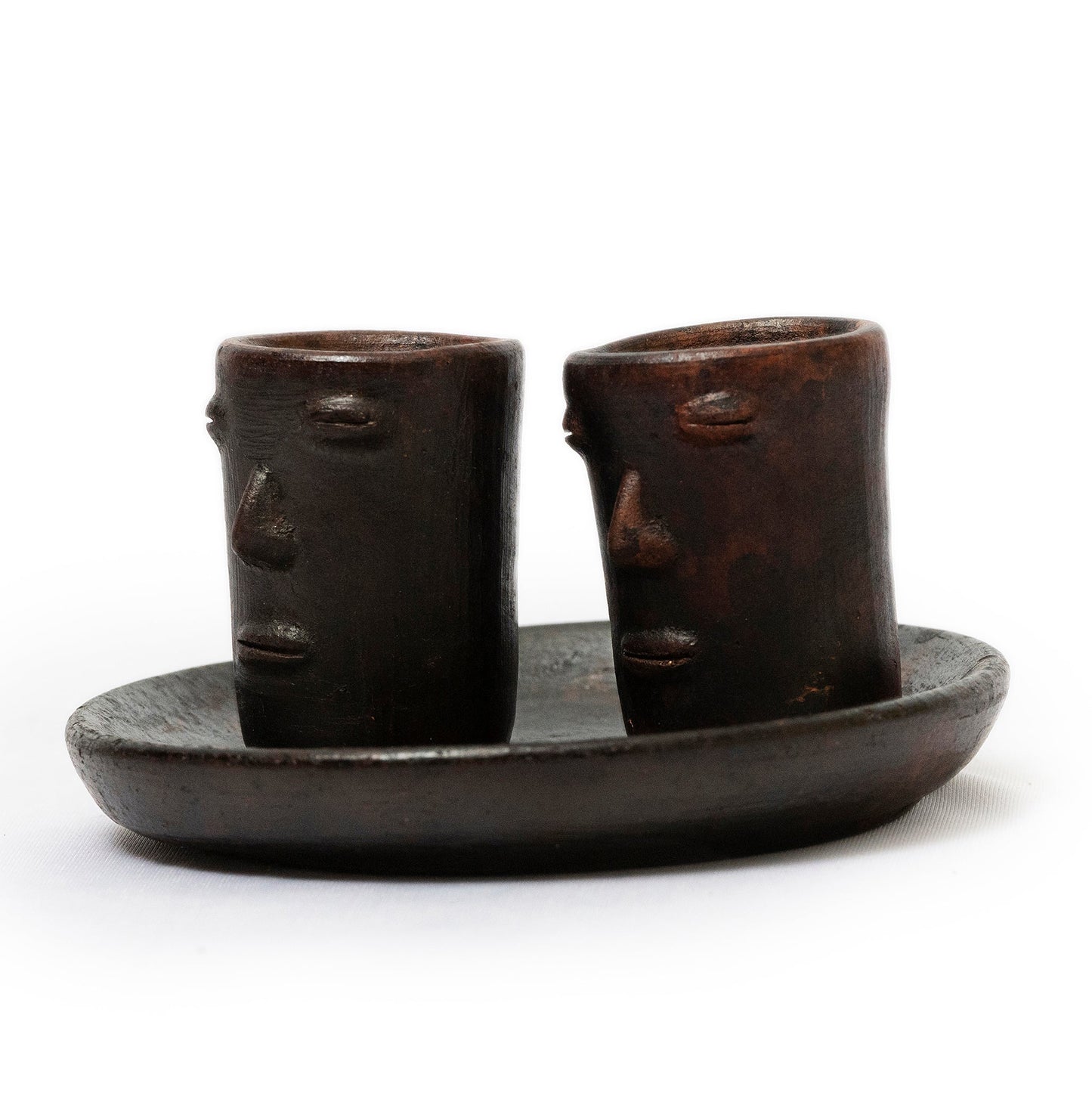 Oaxaca Red Clay Shot Glasses Set - Los Rostros Set Tequilero
