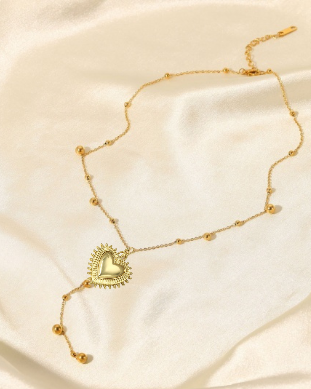 Recuerdo Necklace Sacred Heart Gold Plated- Collar Corazon