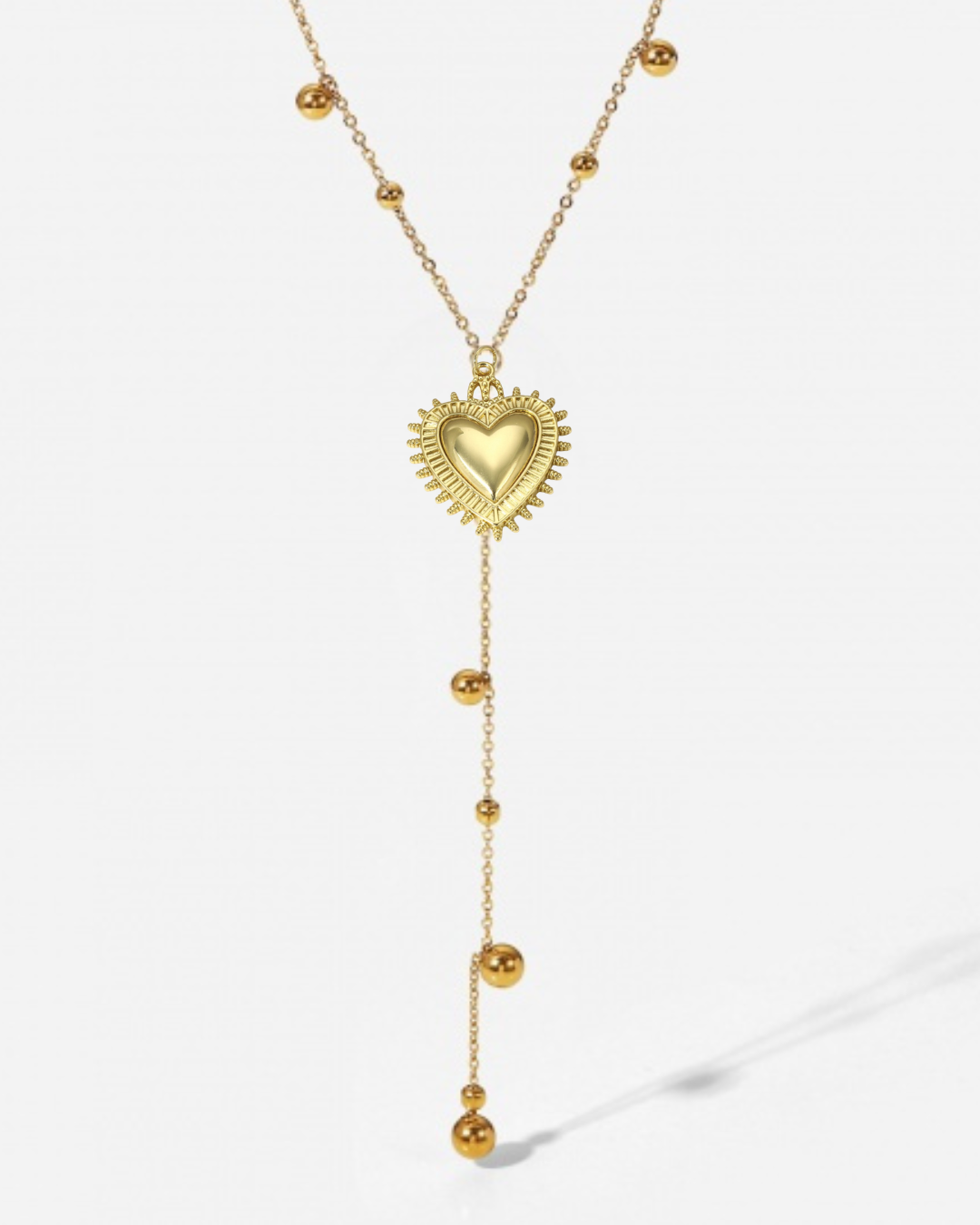 Recuerdo Necklace Sacred Heart Gold Plated- Collar Corazon