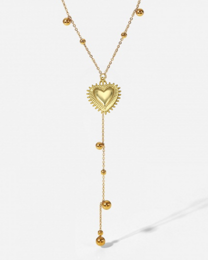 Recuerdo Necklace Sacred Heart Gold Plated- Collar Corazon