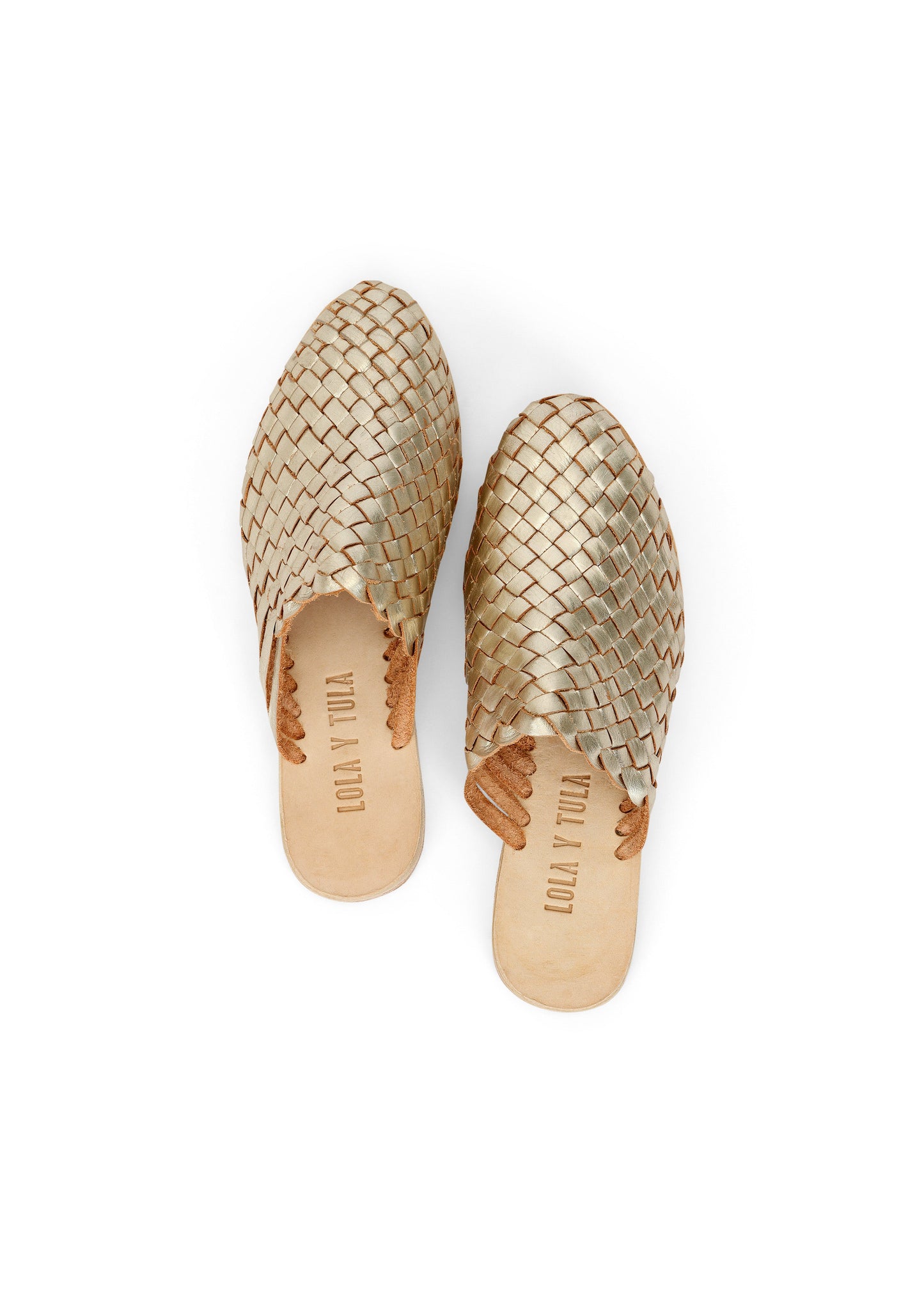 THE LUISA LEATHER SLIDES // GOLD