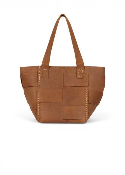 Mexican Leather Bag Basket Bag