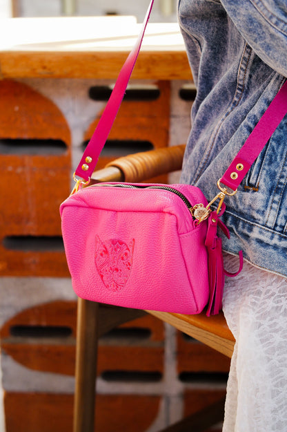 JAGUAR LUCIA CROSSBODY// HOT PINK