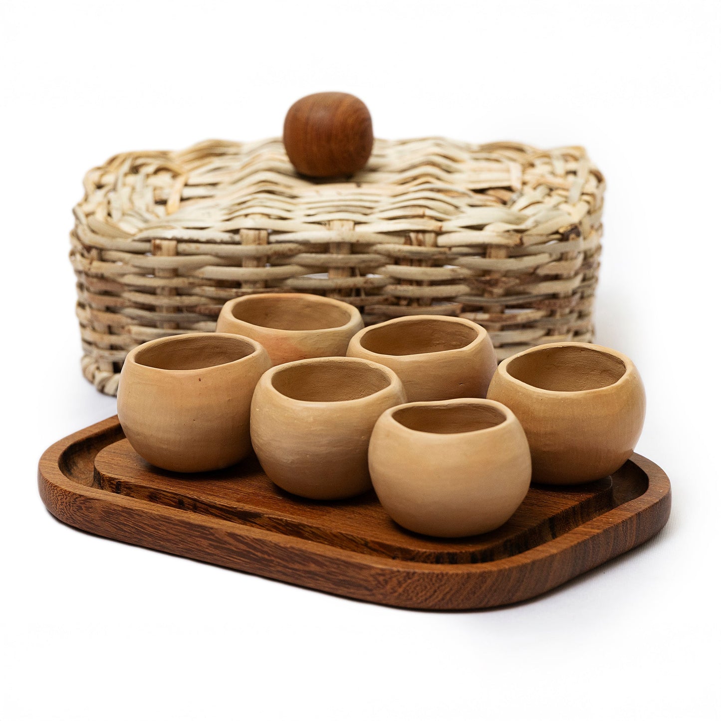Mexican Clay Shot Glass Set 8pc - Seis Copitas Set Tequilero