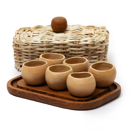 Mexican Clay Shot Glass Set 8pc - Seis Copitas Set Tequilero