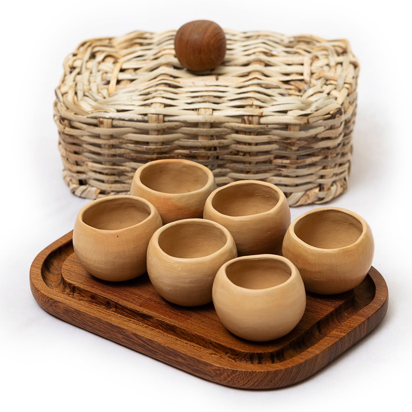 Mexican Clay Shot Glass Set 8pc - Seis Copitas Set Tequilero