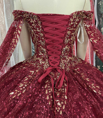 (LIVE 15 ) 15 ball gown mesh sleeves removeable