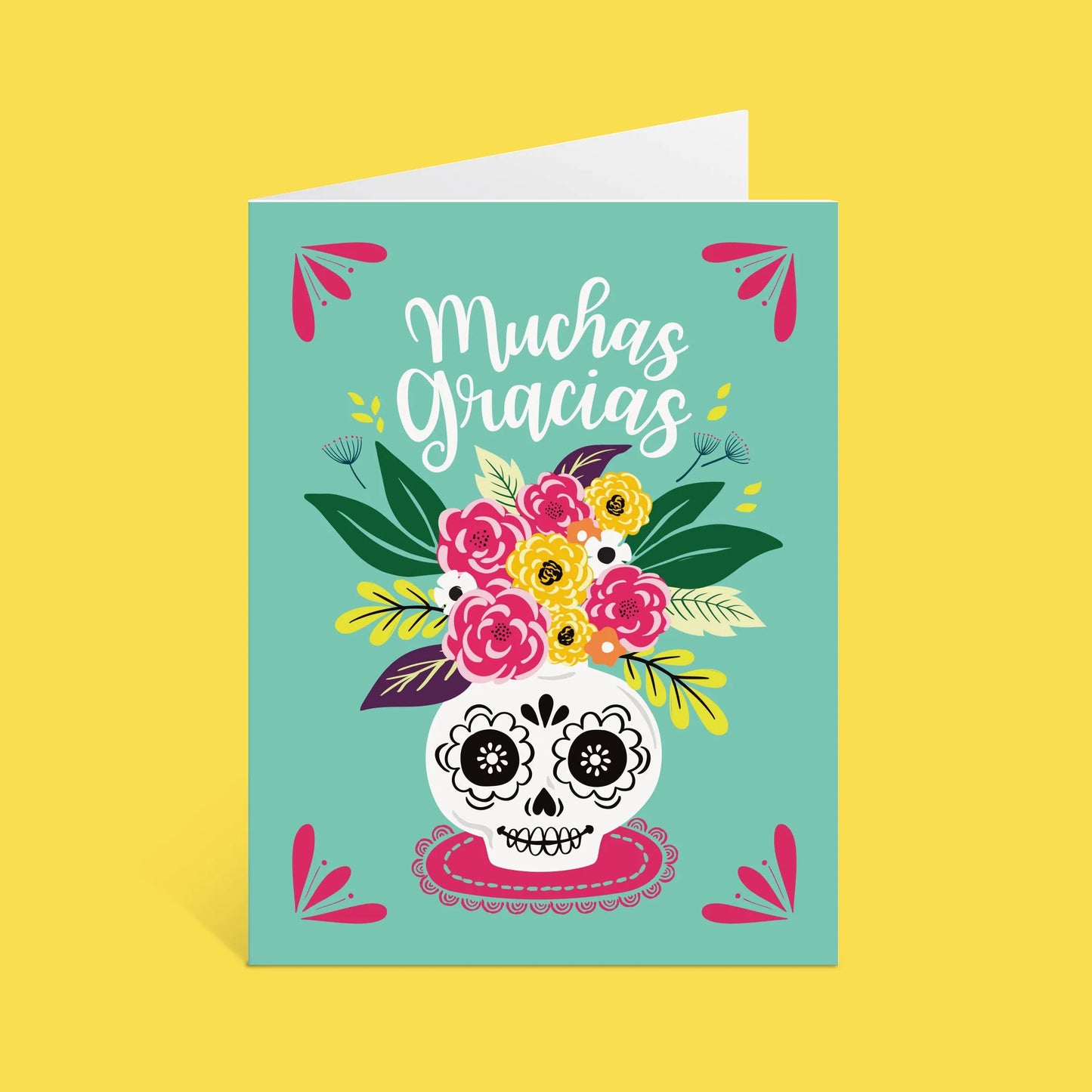 Muchas Gracias Sugar Skull Day of the Dead- Thank You Card In Spanish