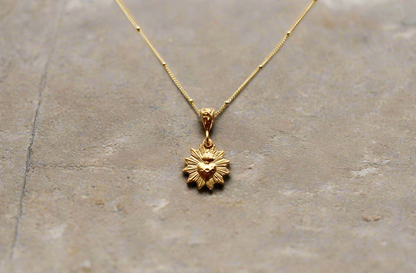 Gold Vermeil Most Sacred Heart Scalloped Necklace