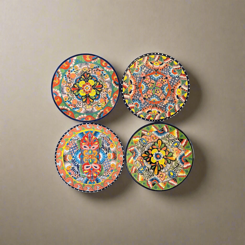 Colorful Talavera Dinnerware Set | 24-Piece Plate Set for 8