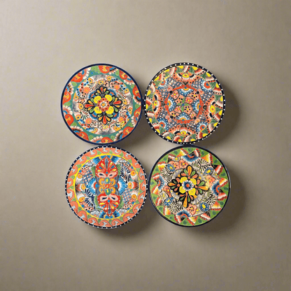 Colorful Talavera Dinnerware Set | 24-Piece Plate Set for 8