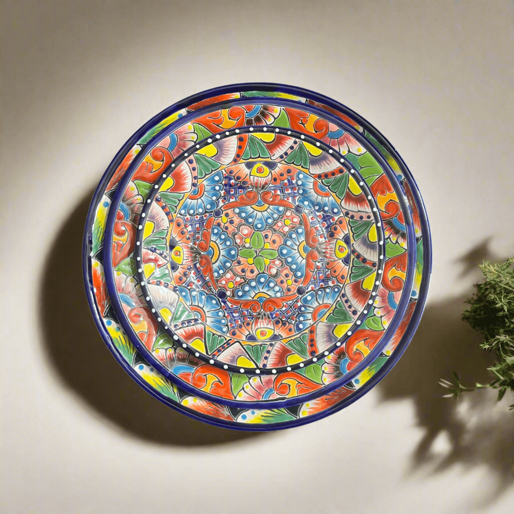 Colorful Talavera Dinnerware Set | 24-Piece Plate Set for 8