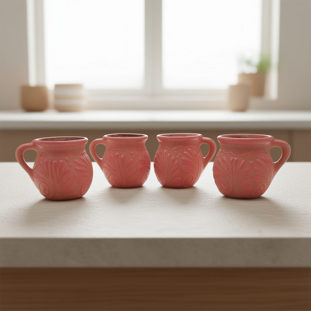 Wholesale Pink Talavera Mug | Authentic Handmade Mexican Clay Jarrito