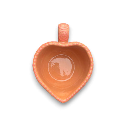 Talavera Heart Mug | Hand-Painted Pink Mexican Coffee Cup