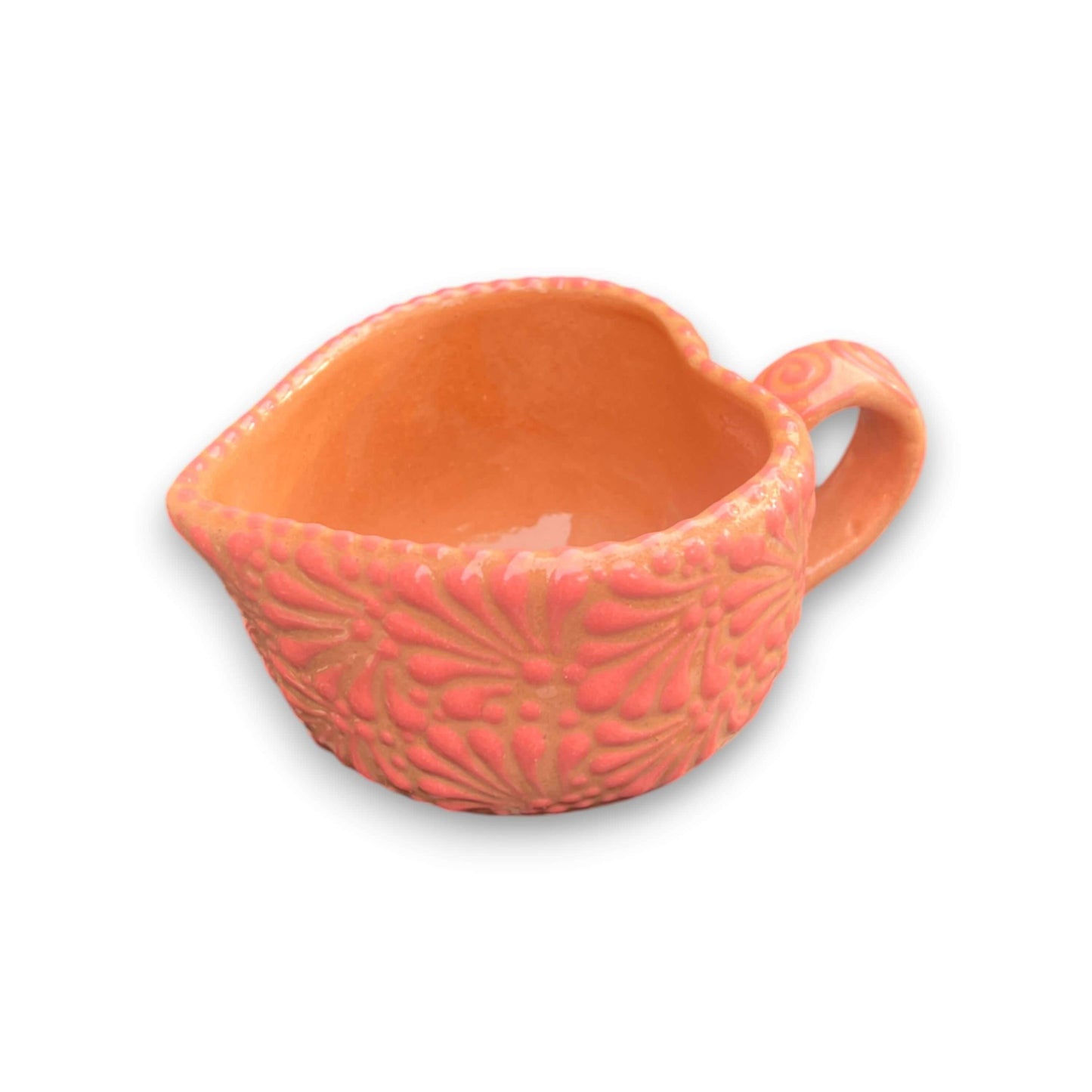 Talavera Heart Mug | Hand-Painted Pink Mexican Coffee Cup