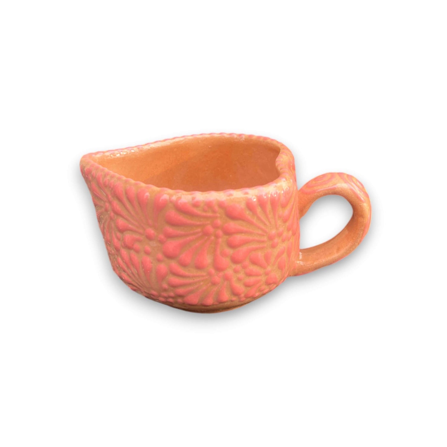 Talavera Heart Mug | Hand-Painted Pink Mexican Coffee Cup