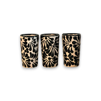 Handmade Skull Decanter Set | Black & White Mexican Barware