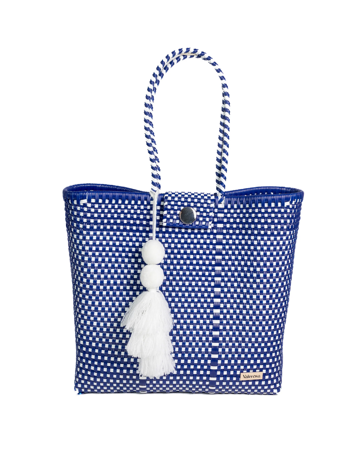 Navy and White Checkered Hombro Bag