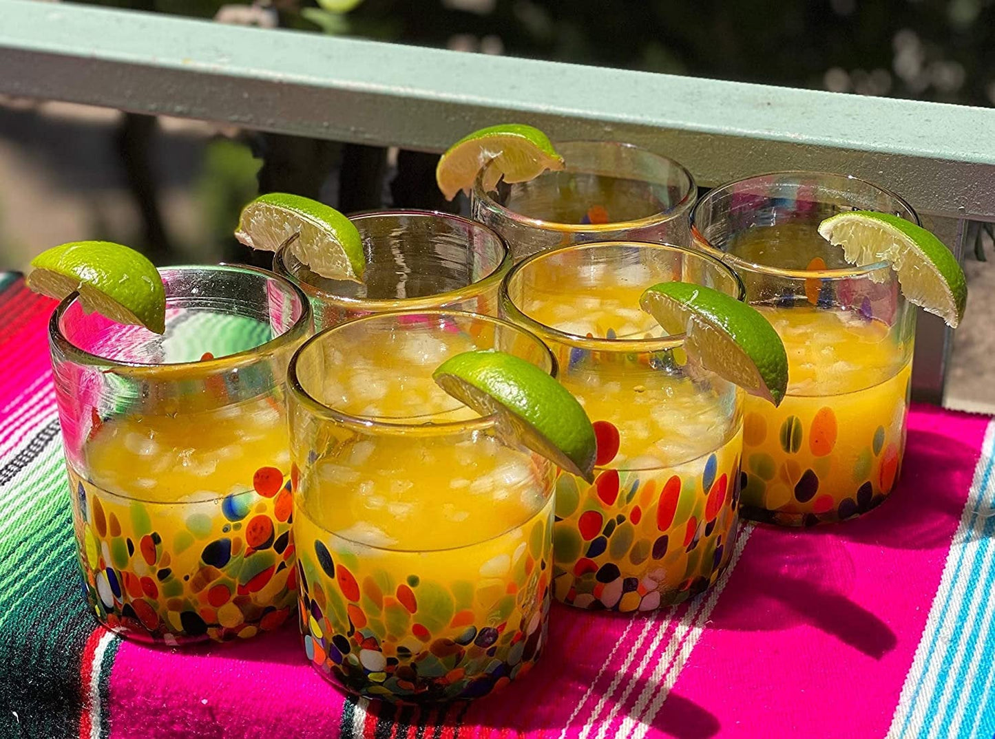 Confetti Carmen Tumbler Glasses - Set of 6 (10 oz each)