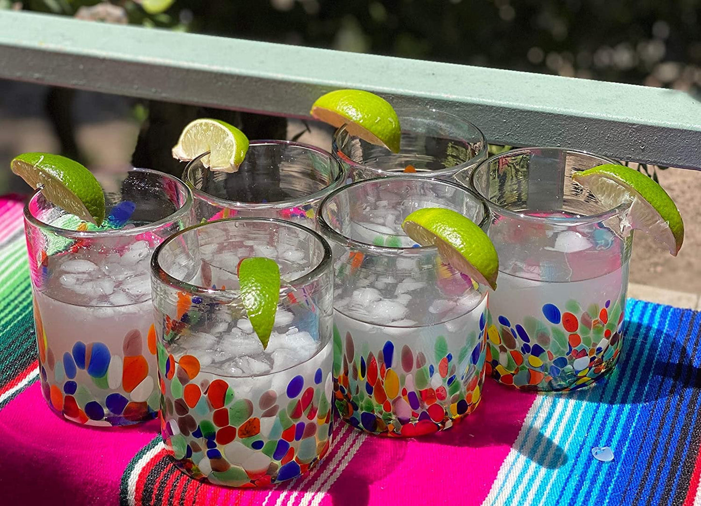 Confetti Carmen Tumbler Glasses - Set of 6 (10 oz each)