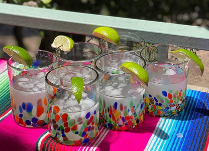 Confetti Carmen Tumbler Glasses - Set of 6 (10 oz each)
