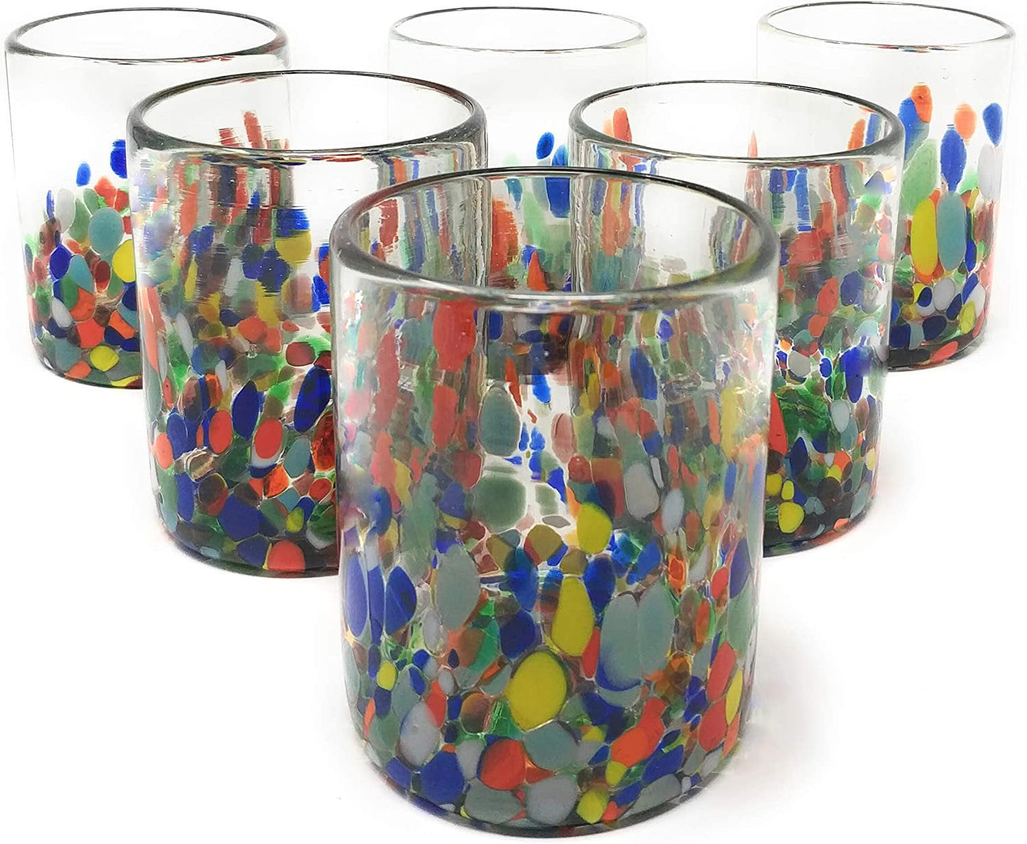 Confetti Carmen Tumbler Glasses - Set of 6 (10 oz each)