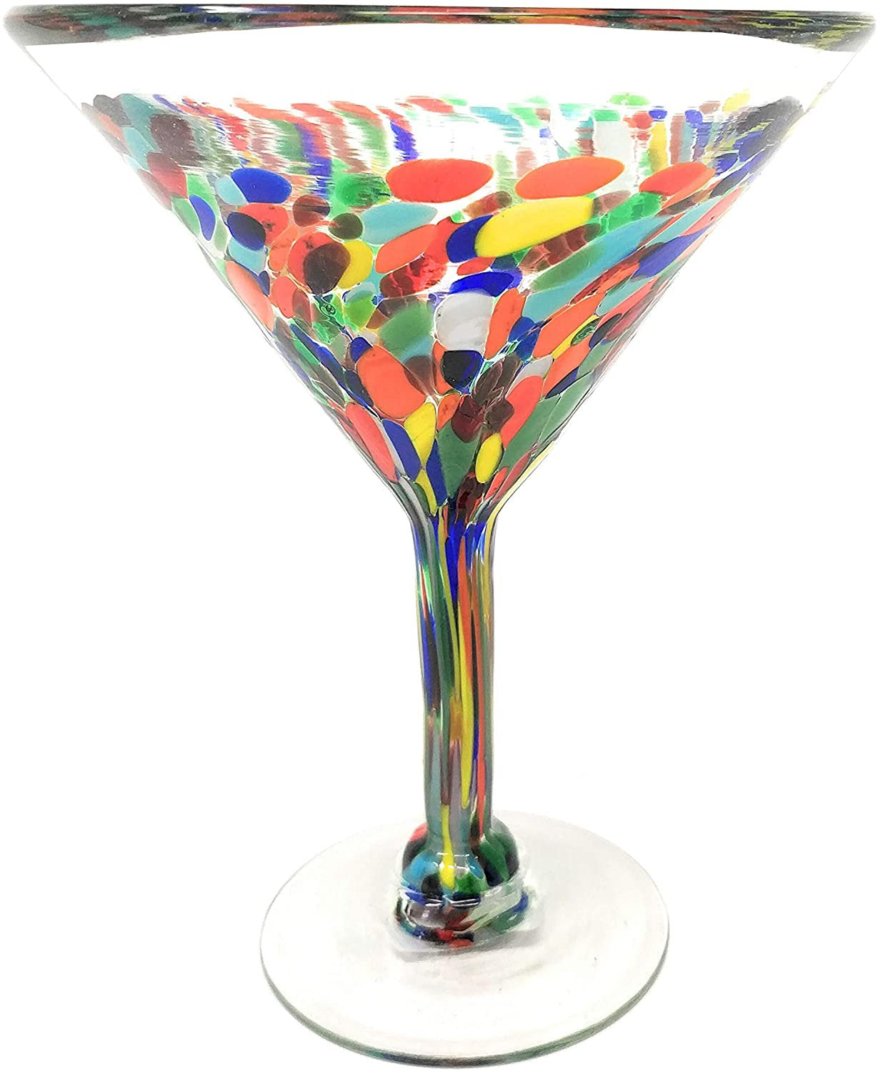 Confetti Carmen Design Modern Margarita Glasses - Martini Style - Set of 4 (12 oz each)